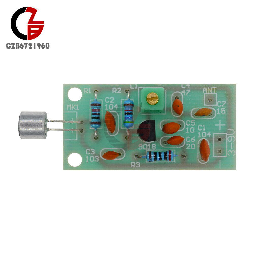 2PCS Mini Wireless Microphone Ham FM Wireless Radio Transmitter 91-103MHz