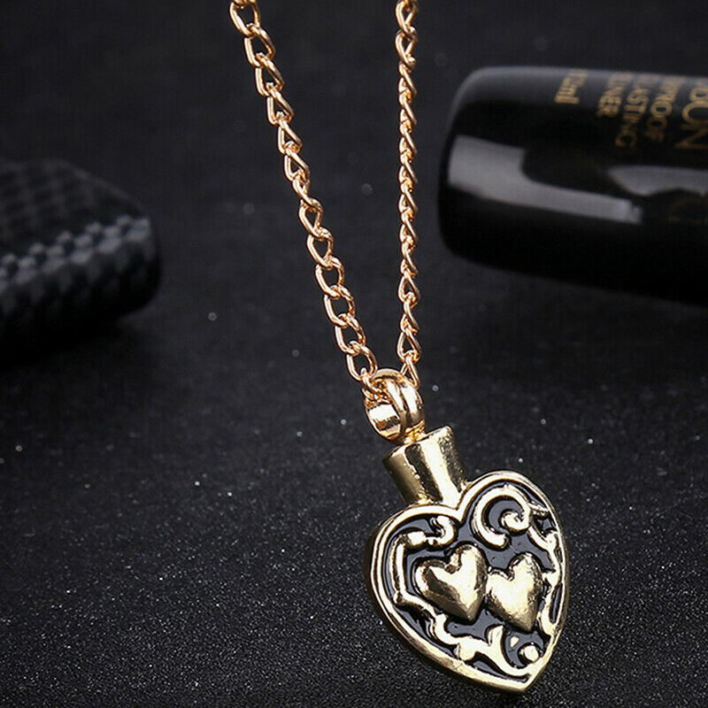 Stainless Steel Heart Urn Pendant Cremation Ashes Memory NecklaceJ gmO NL