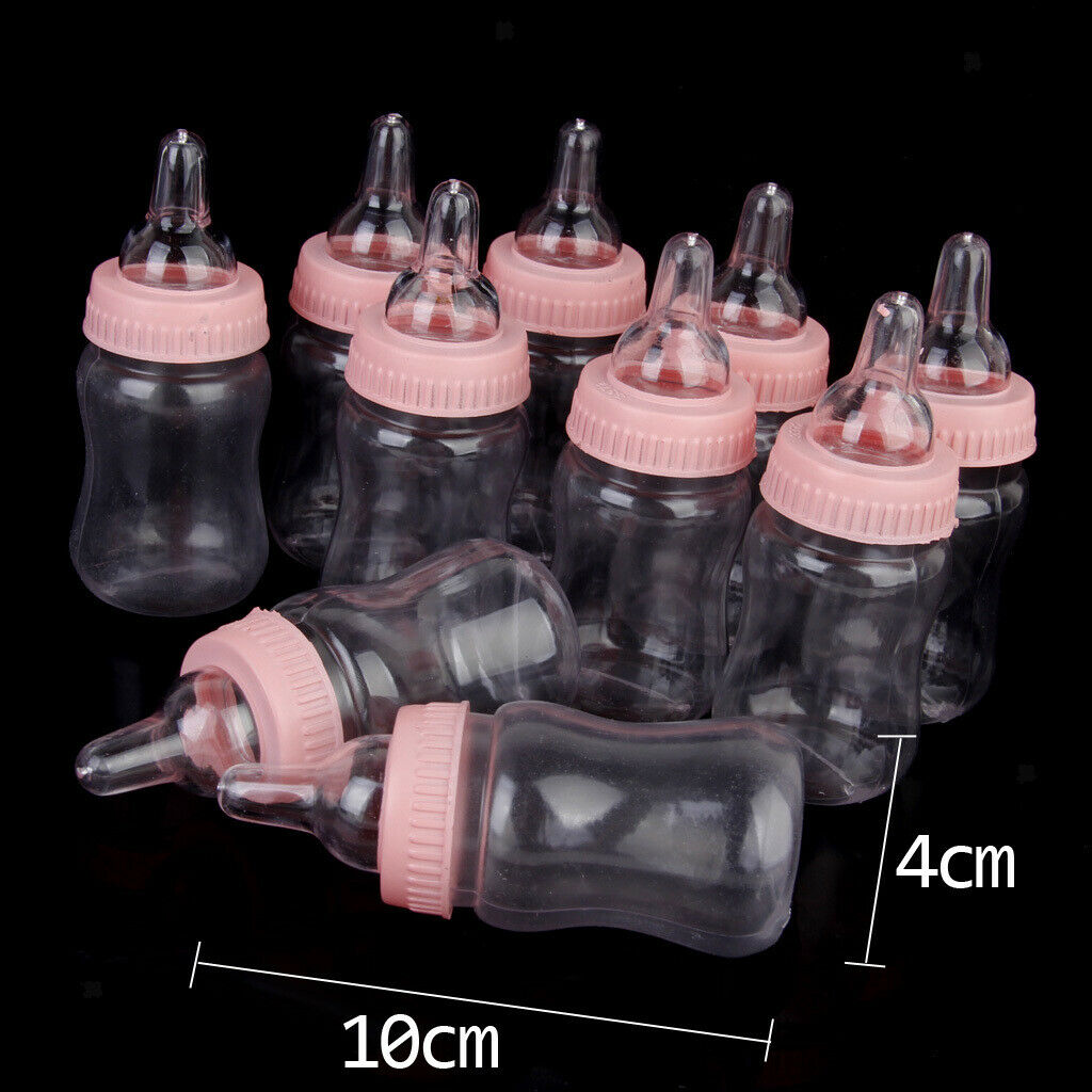12x Small Feeding Bottle Christening Baby Shower Favors Party Decor Pink
