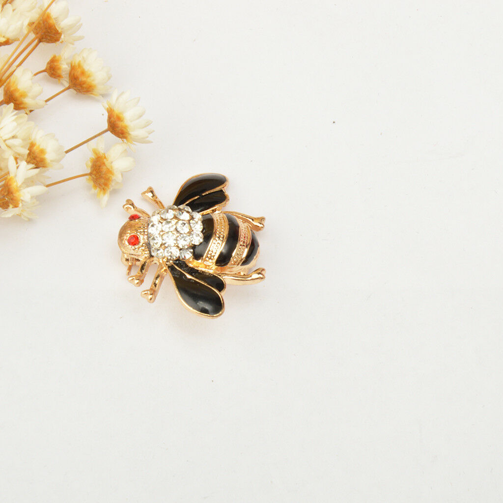 2Pcs Women Men Crystal Animal Honey Bee Brooch Pin Lapel Broach Jewelry Gift