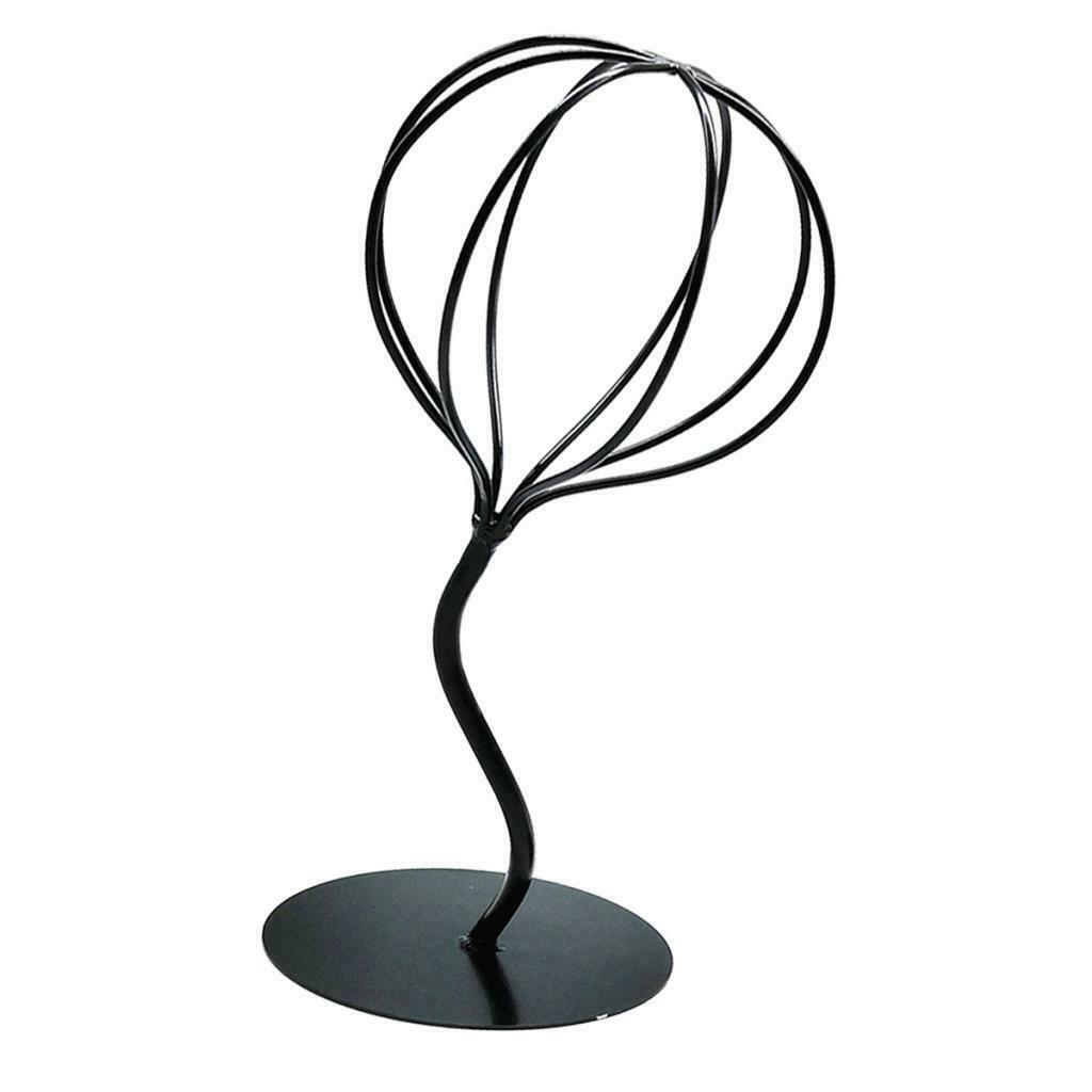 Modern Metal Hat   Holder Tabletop Decor Wig Display Stand Shelf Black