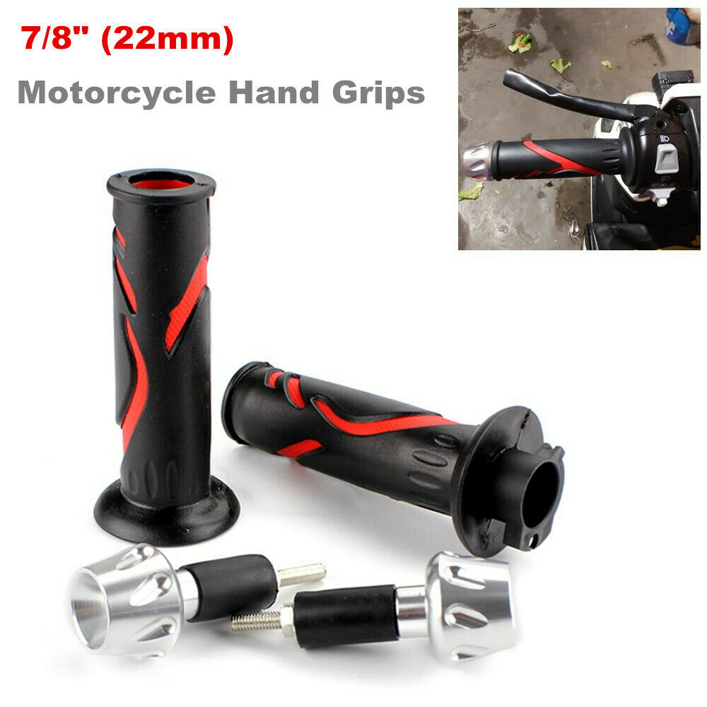 Motorcycle Hand Grips for ATV Scooter Bike Rubber Anti-Slip Soft Handlebar 22MM