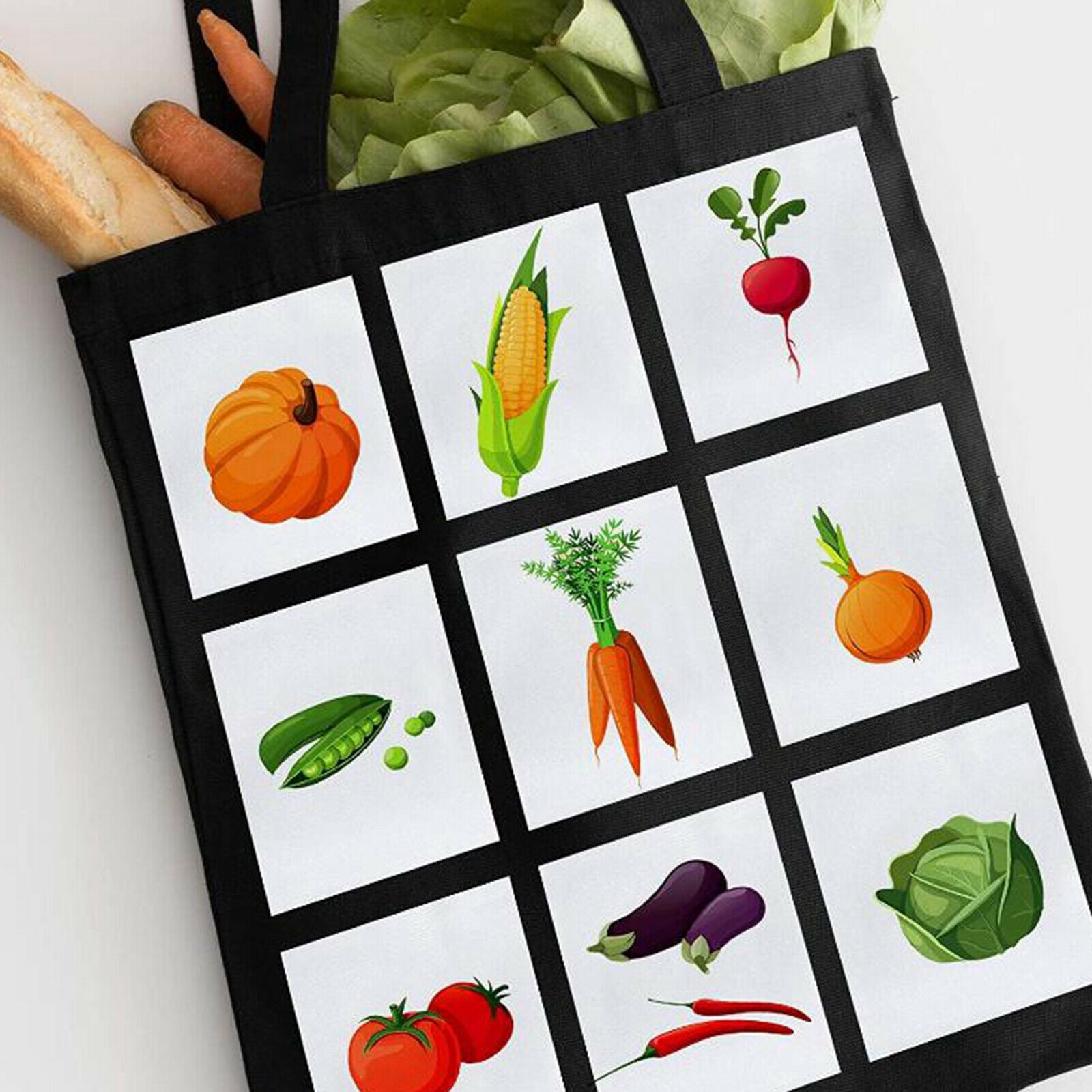 Sublimation Blank Panel Grocery Shopping Bag Printable Beach Casual Tote Bag