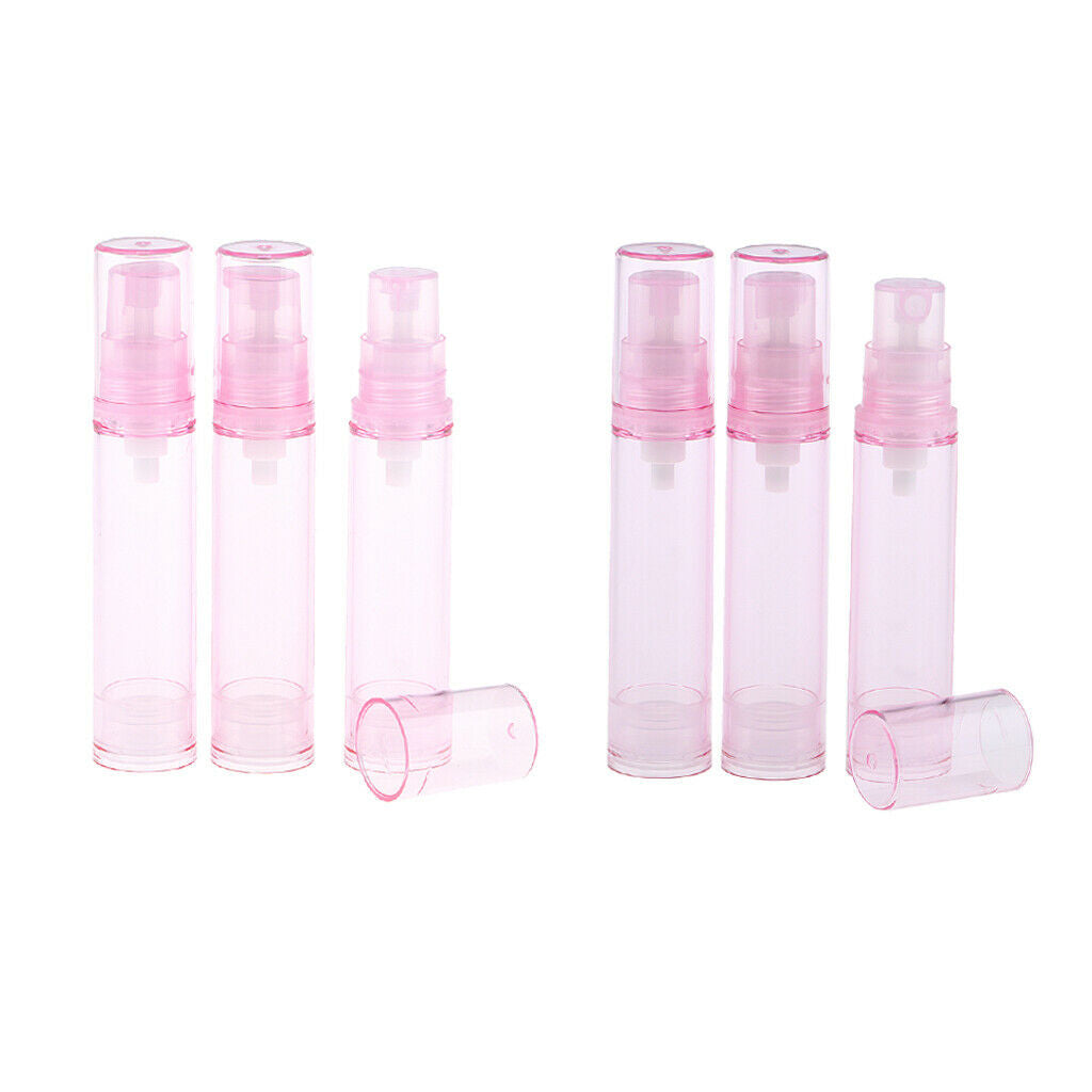 6Pcs 10ml Empty Airless Pump Bottles Refillable Cosmetic Spray Containers