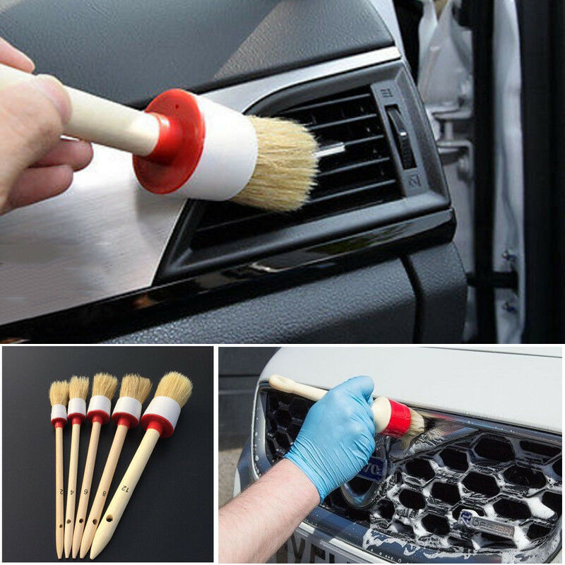 5 X Soft Bristle Brush Automobile Truck  Center Console engine  Cleaning Tool