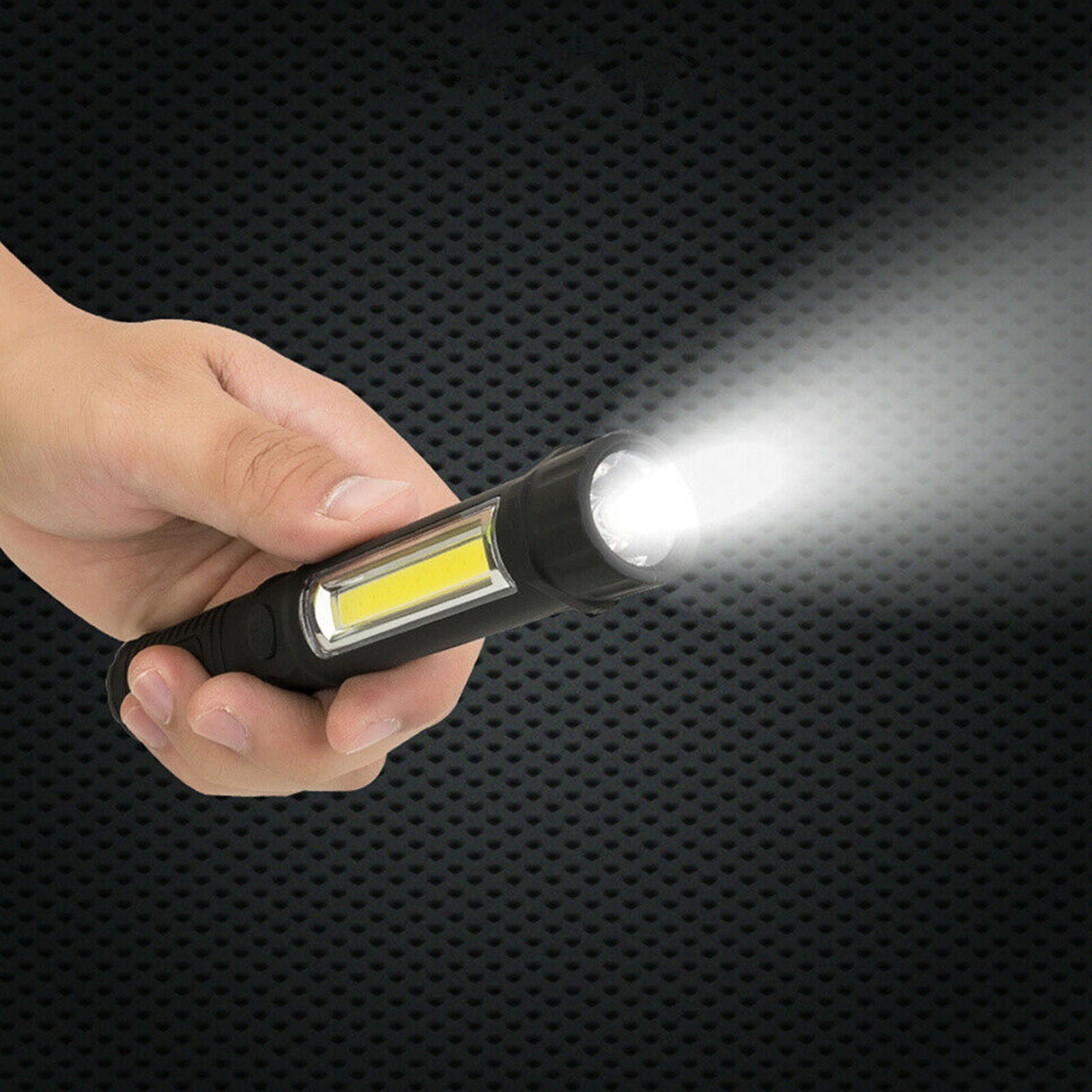 3 Mini Flashlight Light Bright COB LED Pocket Pen Torch Magnetic Inspection Lamp