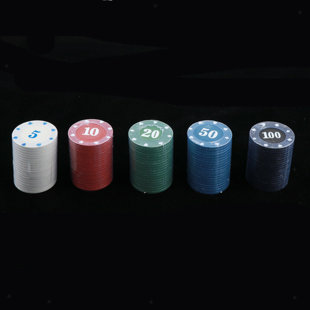 100pcs Plastic Counting Poker Chips Poker Tokens Gift Card Games Accessories