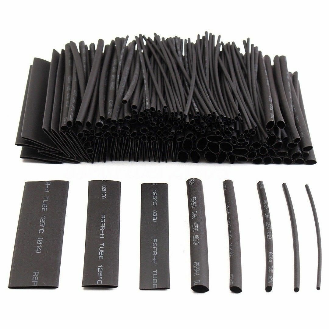 218pcs Black Glue Weatherproof Heat Shrink Sleeving Tubing Tube Assortment Kit