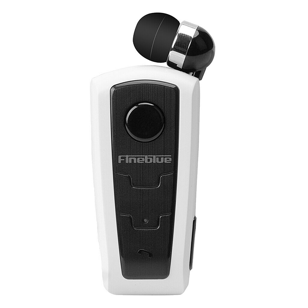 Bluetooth Wireless Headset Clip Earphone Earbud Earpiece Handsfree White