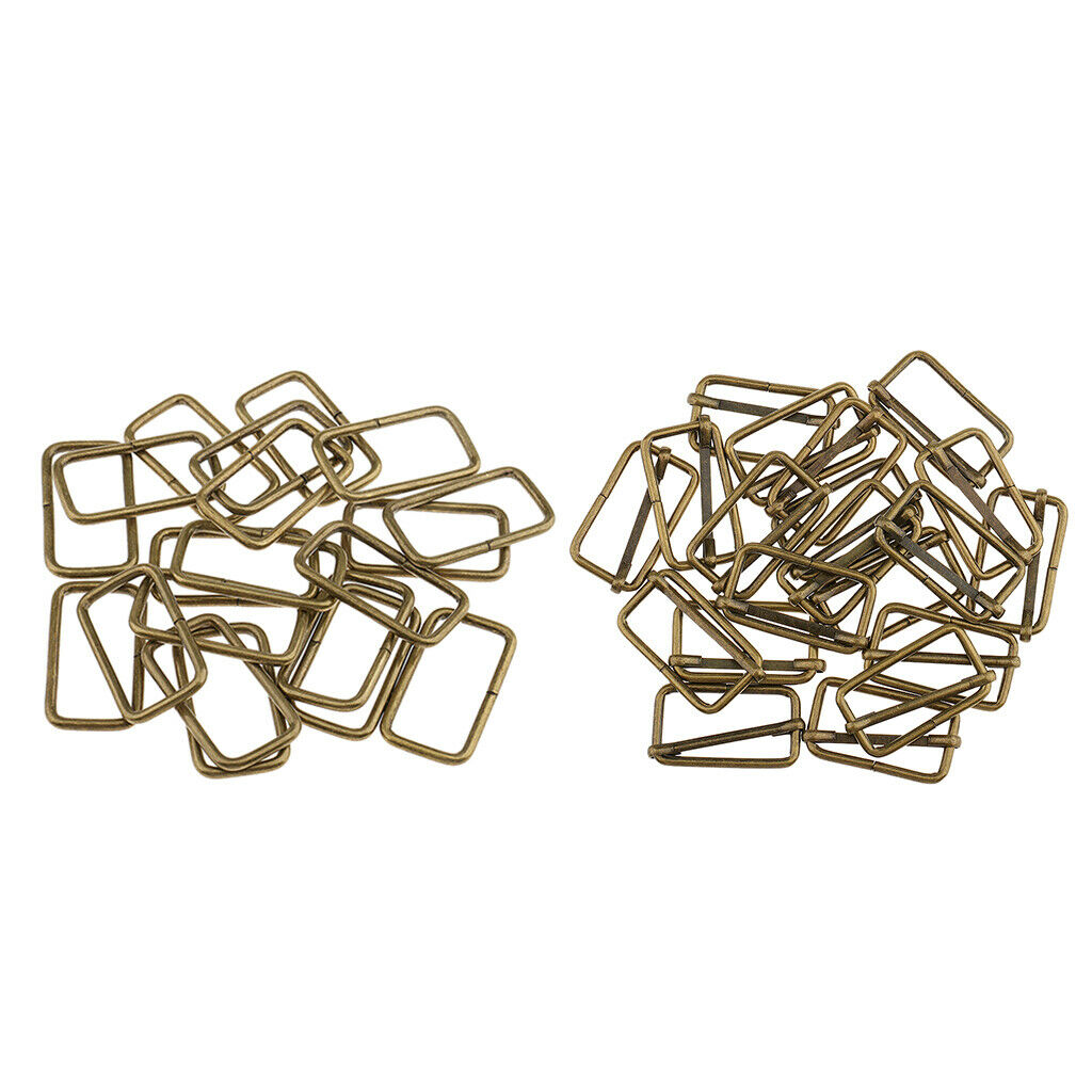 40pcs Metal Adjustable Buckles Square Bag