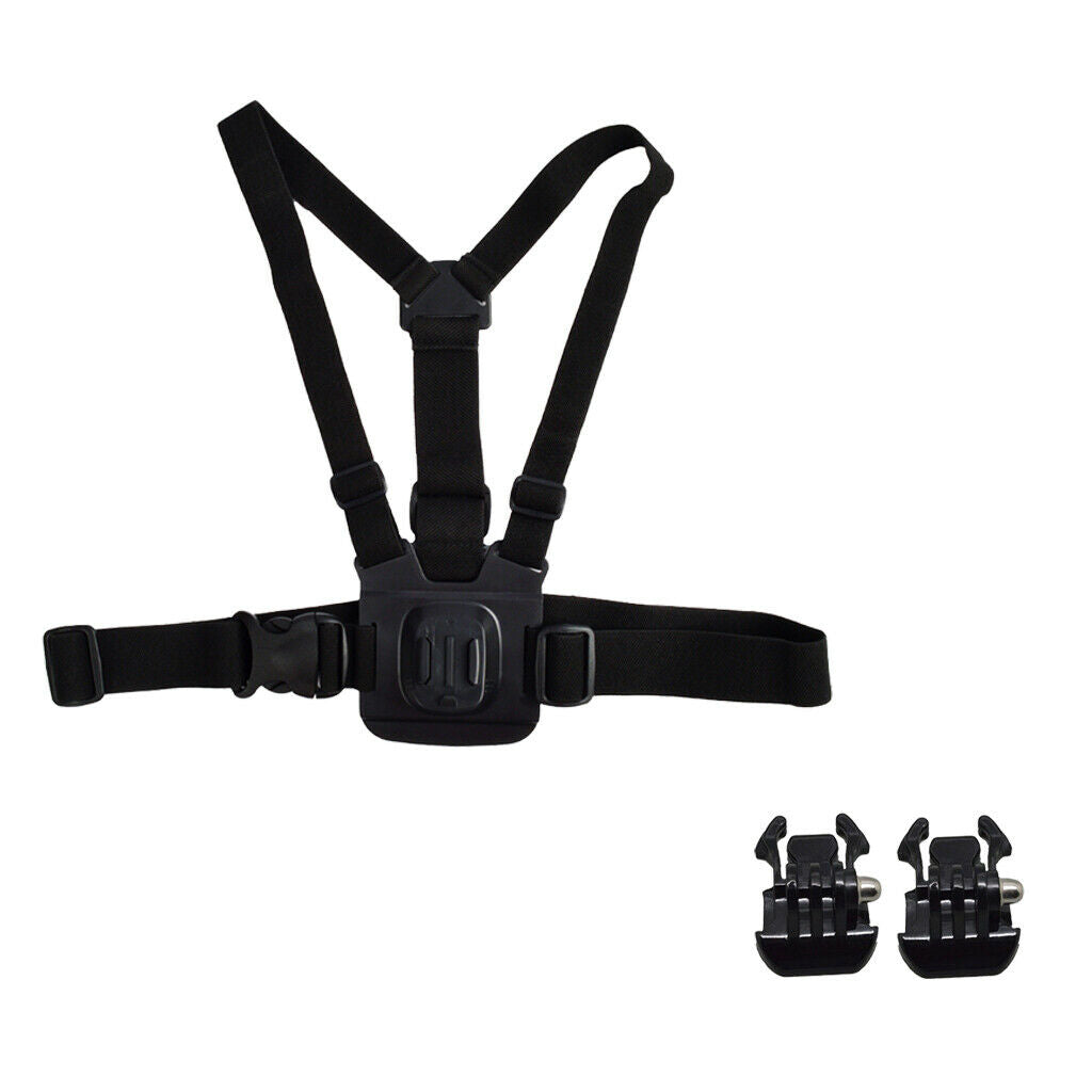 Elastic Chest Strap + 2 Pieces Quick Release Buckle Clip Set for GoPro Hero