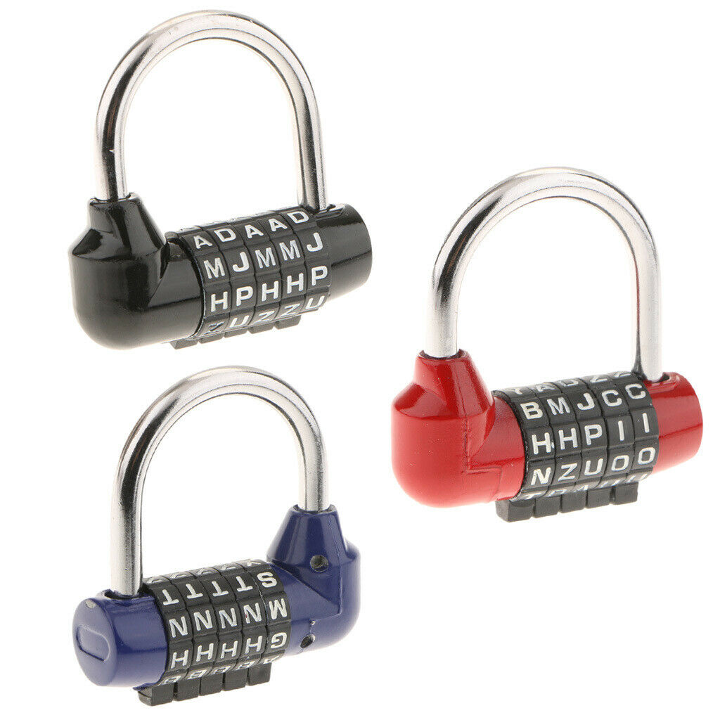 3Pack 5 Letter Combination Lock Password Sturdy Security Padlock for Home, Gate,