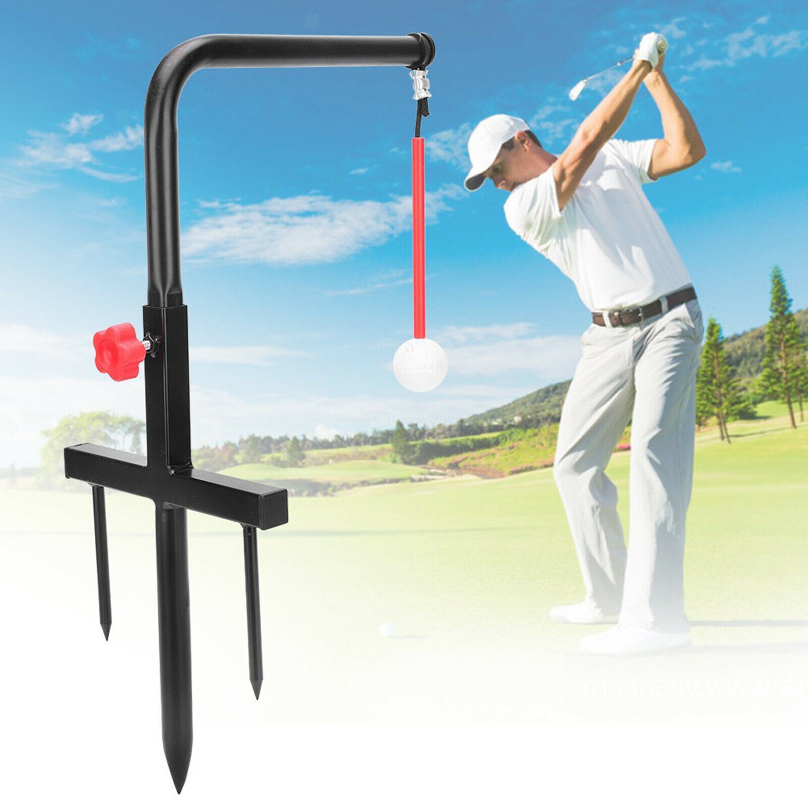 Golf Swing Ball Trainer Aid Device Golf Stick Improvement Practice Exercise
