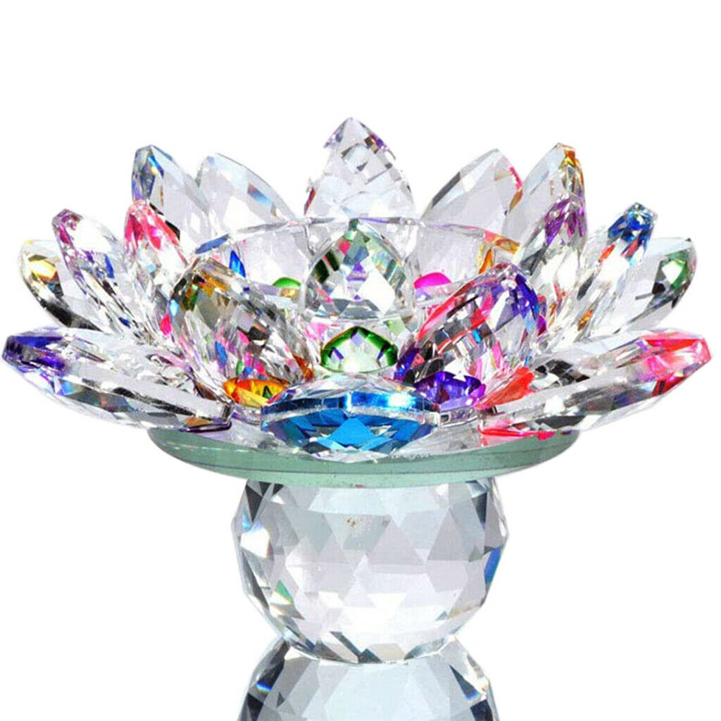 Crystal Lotus Candle Holder Candlestick Feng Shui Home Wedding Decoration