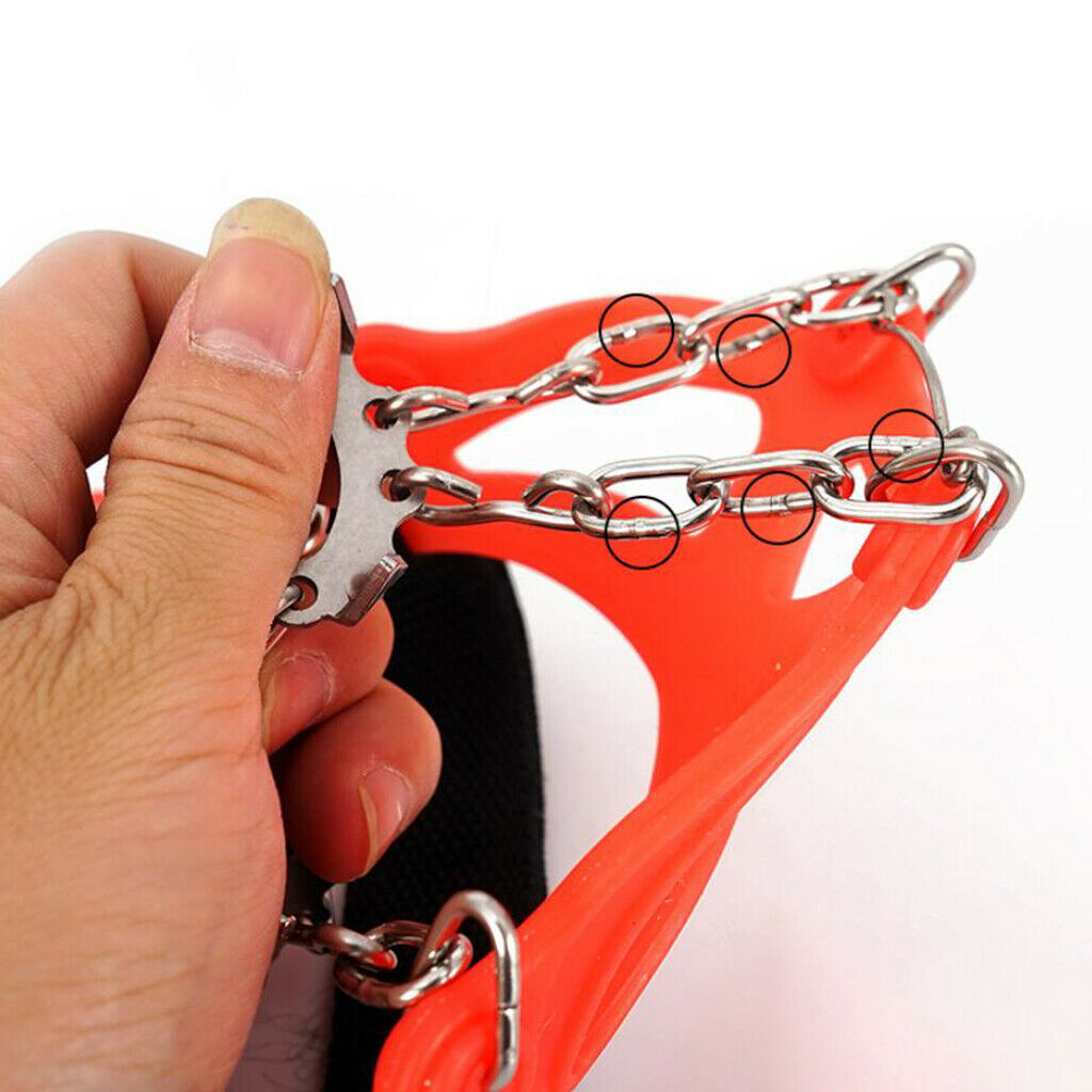 2 Pair 13 Tooth Ice Cleats Crampons Tiger-Shaped for Hiking Walking Jogging