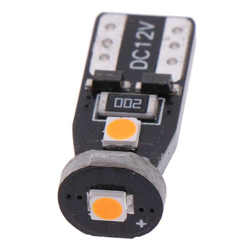 10x T10 Wedge 12V Super Bright CANBUS 194 168 2825 Amber Yellow LED LightBulb Kt