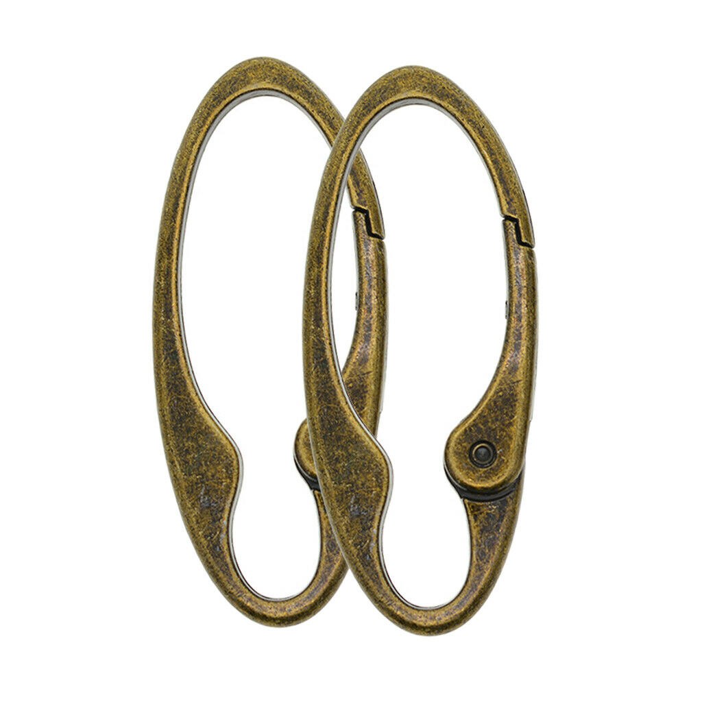 2Pcs Antqiued Bronze Key Buckle Snap Spring Clip On Hook DIY Key Chain Rings