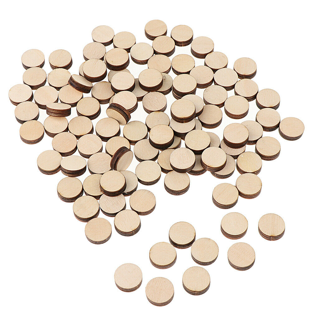 100 Pcs Mini Round Wooden Tree Wood Slices Wedding