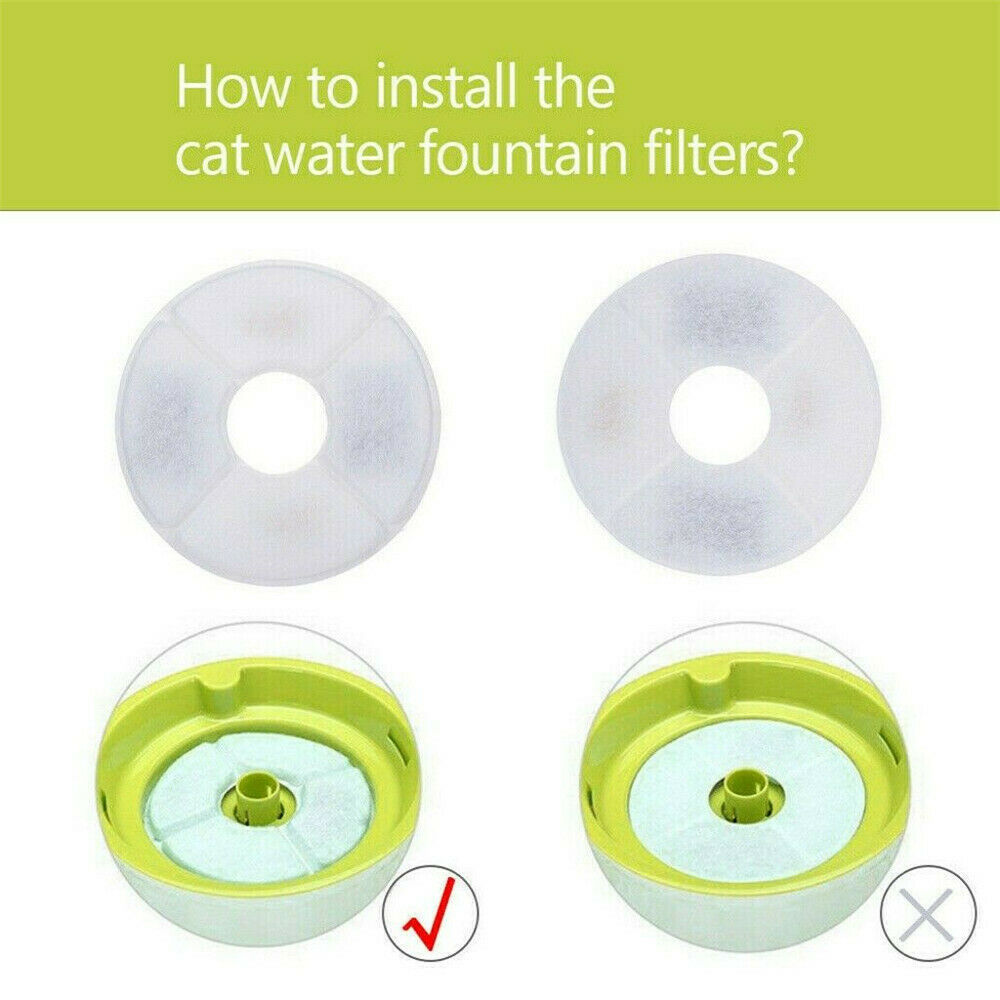 8Pcs Pet Cat Water Fountain Filters for Flower Fountains Replacement Filter US