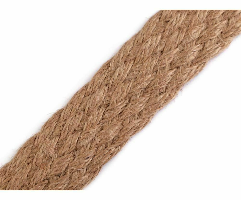 1m Natural Burlap Braided Jute Webbing Width 35mm Tapes Webbings Haberdashery