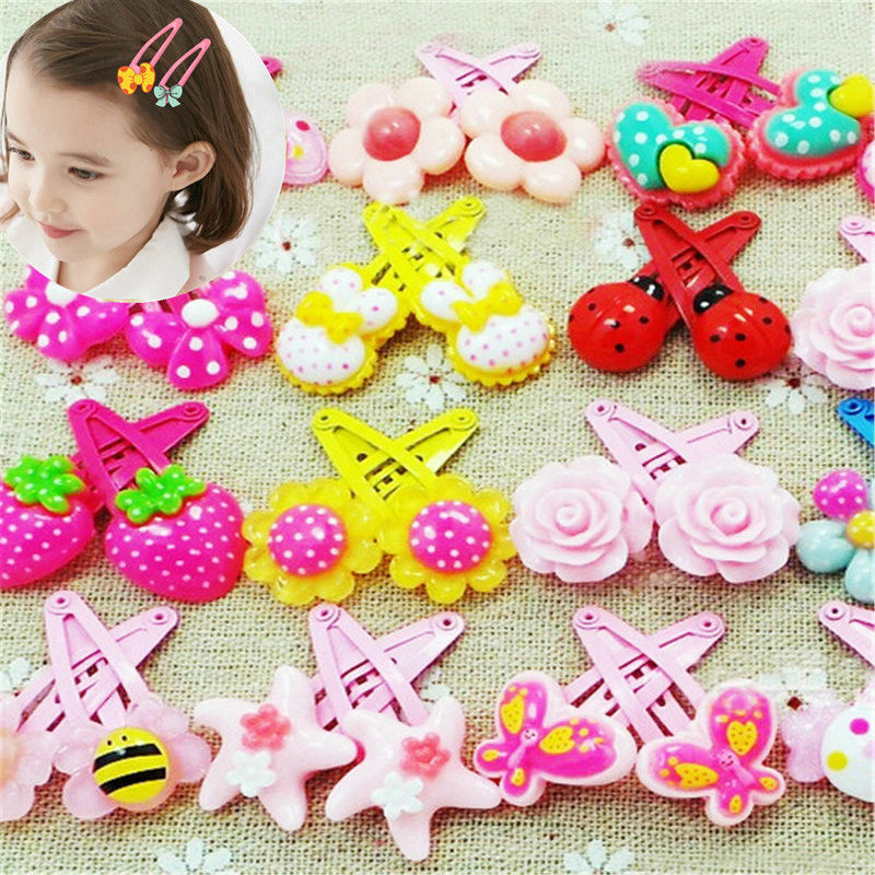 Lovely 20pcs/Sets Mixed Mini Cartoon Baby Kids Girls HairPin Hair Clips Headwear