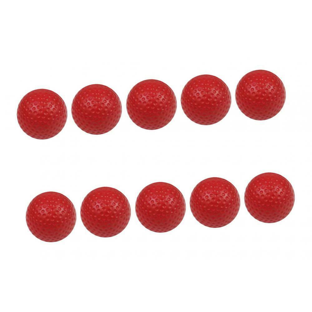 10 Pieces Practice Golf Ball PU Dimpled Elastic Training Golf Ball Red