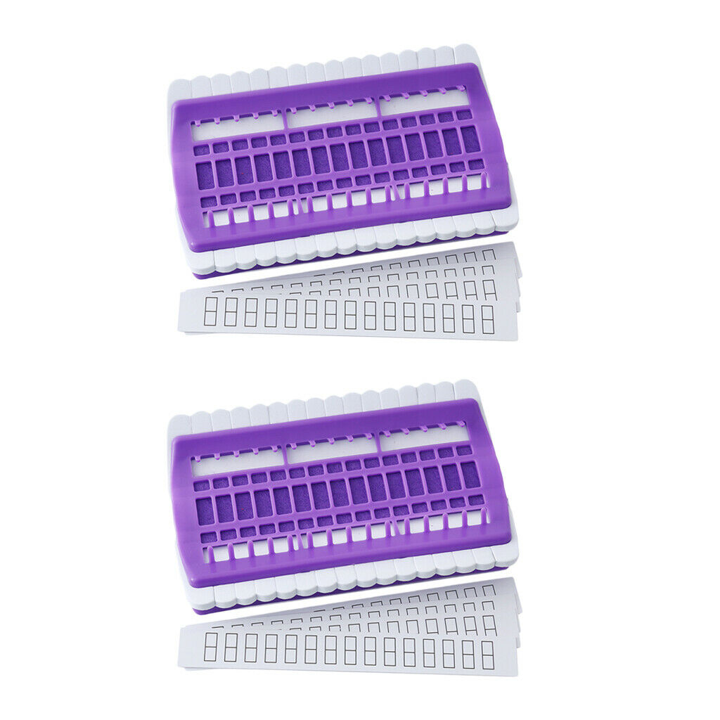 2 Pcs Yarn Floss Organizer Dedicated Tool PU Needle Pins Holder (Purple)