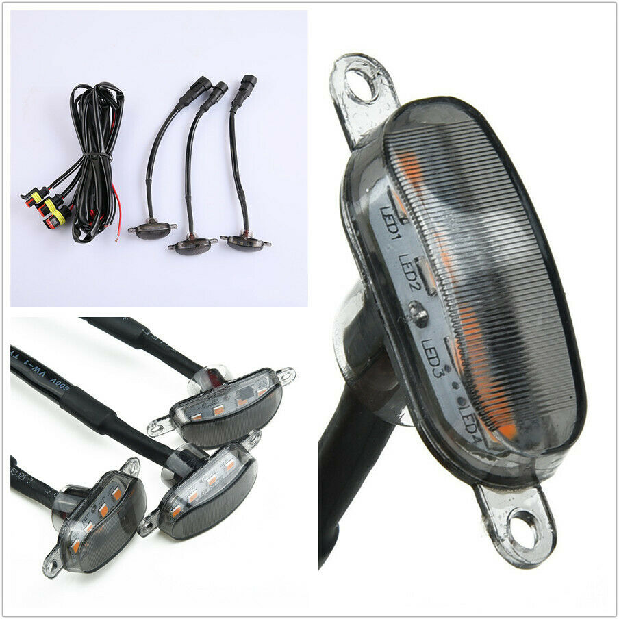 3Pcs LED Light Style Grille Trim For  Raptor For Chevrolet Silverado 1500 16-21
