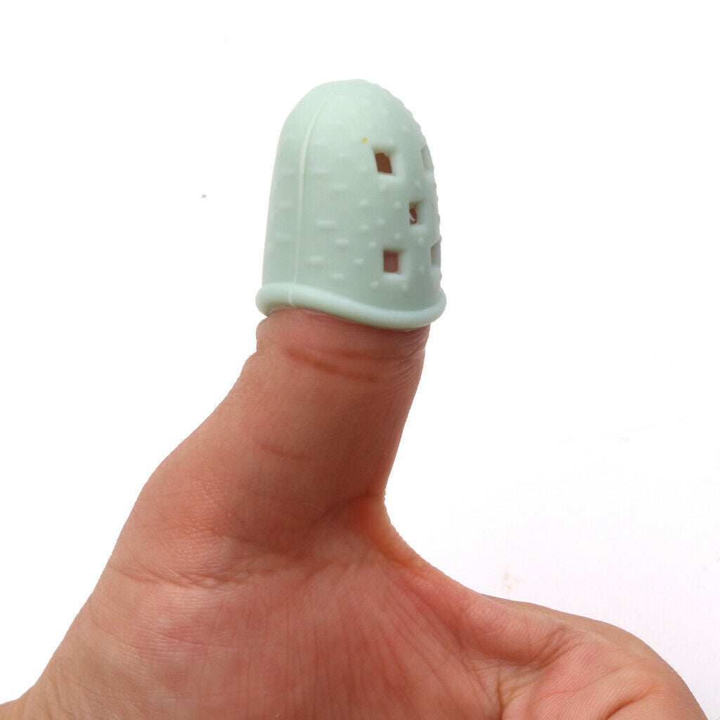 Silicone Kalimba Thumb Picks Finger Protector Fingertips for Beginner Green