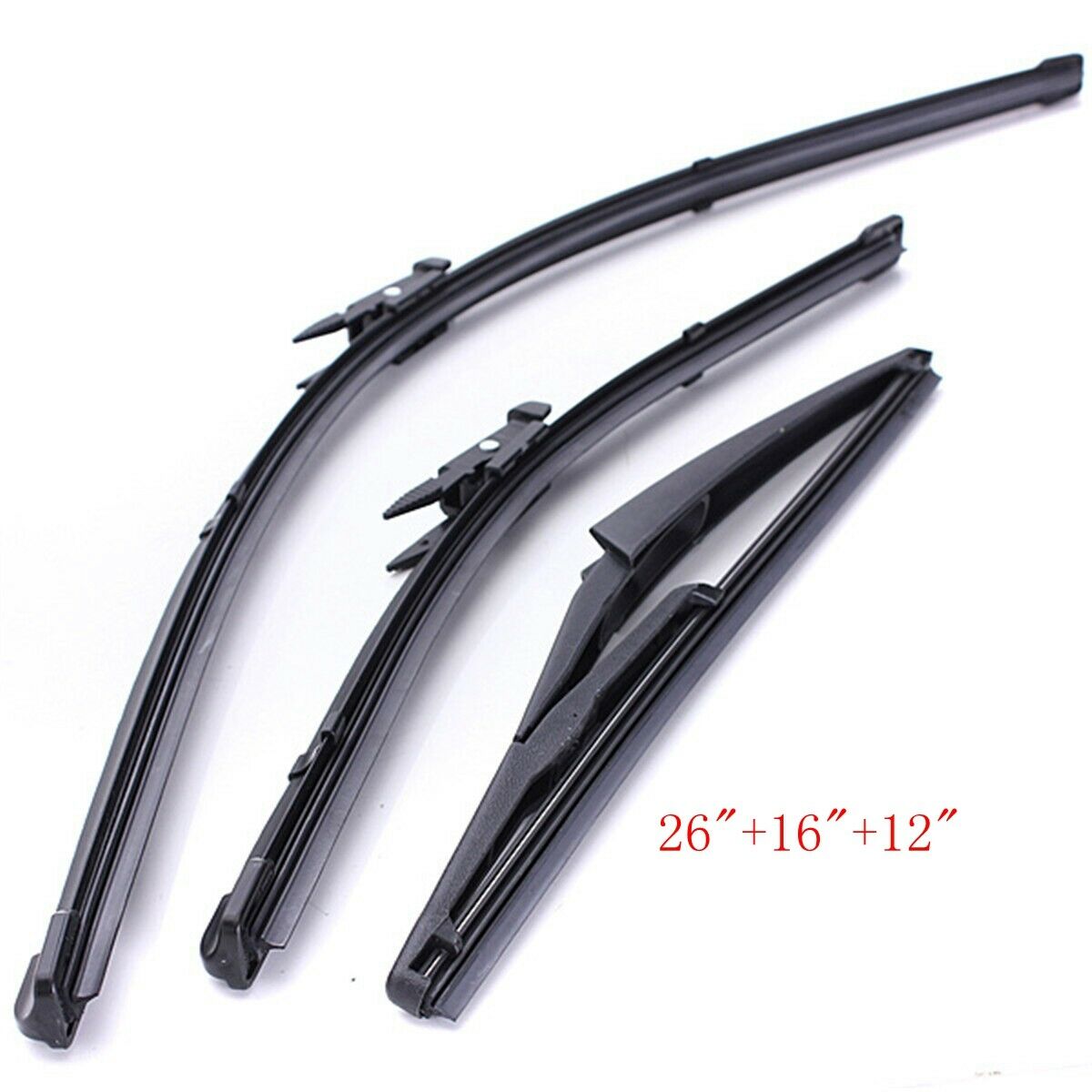 For Fiat Grande Punto Evo 2006-18 Front/Rear Windscreen 26" 16" 12" Wiper Blades