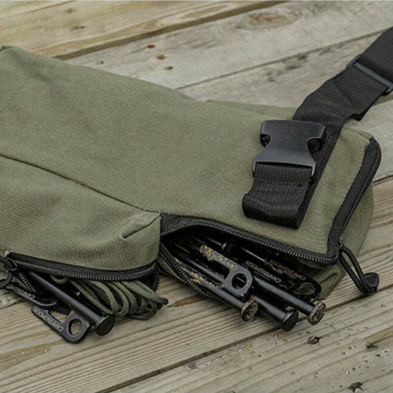 Tent Peg Storage Bag Stakes Organizer Holder Pouch Outdoor Accessories