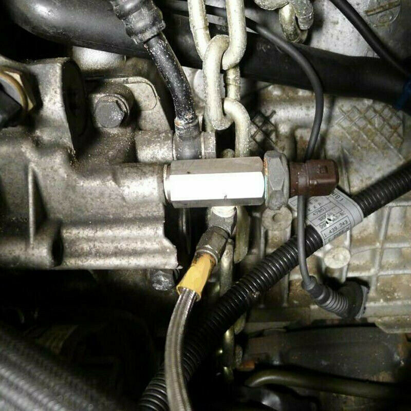 Oil Pressure Sensor Tee 1/8''NPT to Adapter Fitting Turbo Supply Feed Line Gauge