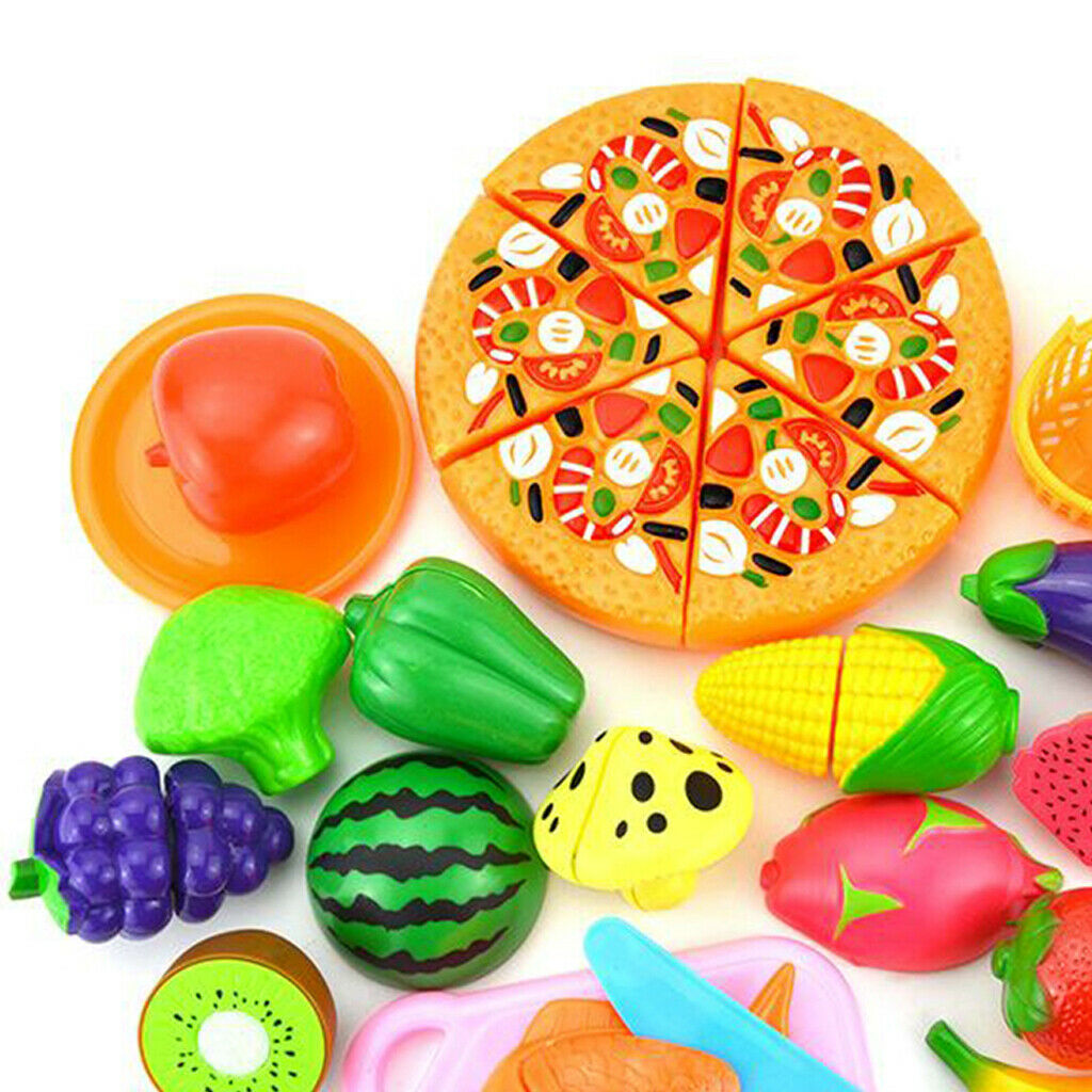Kitchen Pretend Role Play Cutting Food Toys Set Vegetable Grape Watermelon