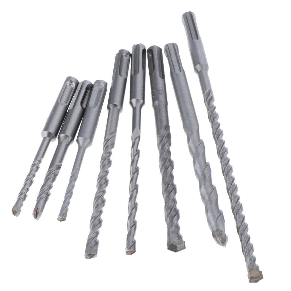 8pc Round-handle Electric Hammer Impact Drill Bit for Concrete Masonry Stone