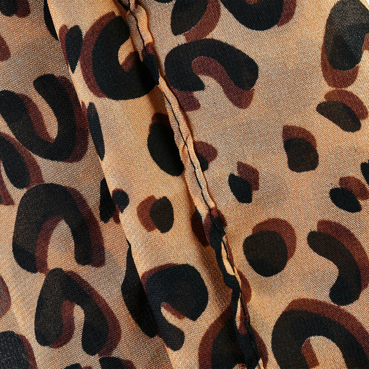 Women Leopard Print Soft Chiffon Shawl Scarf Long Wrap Stole Scarves Fashion HN