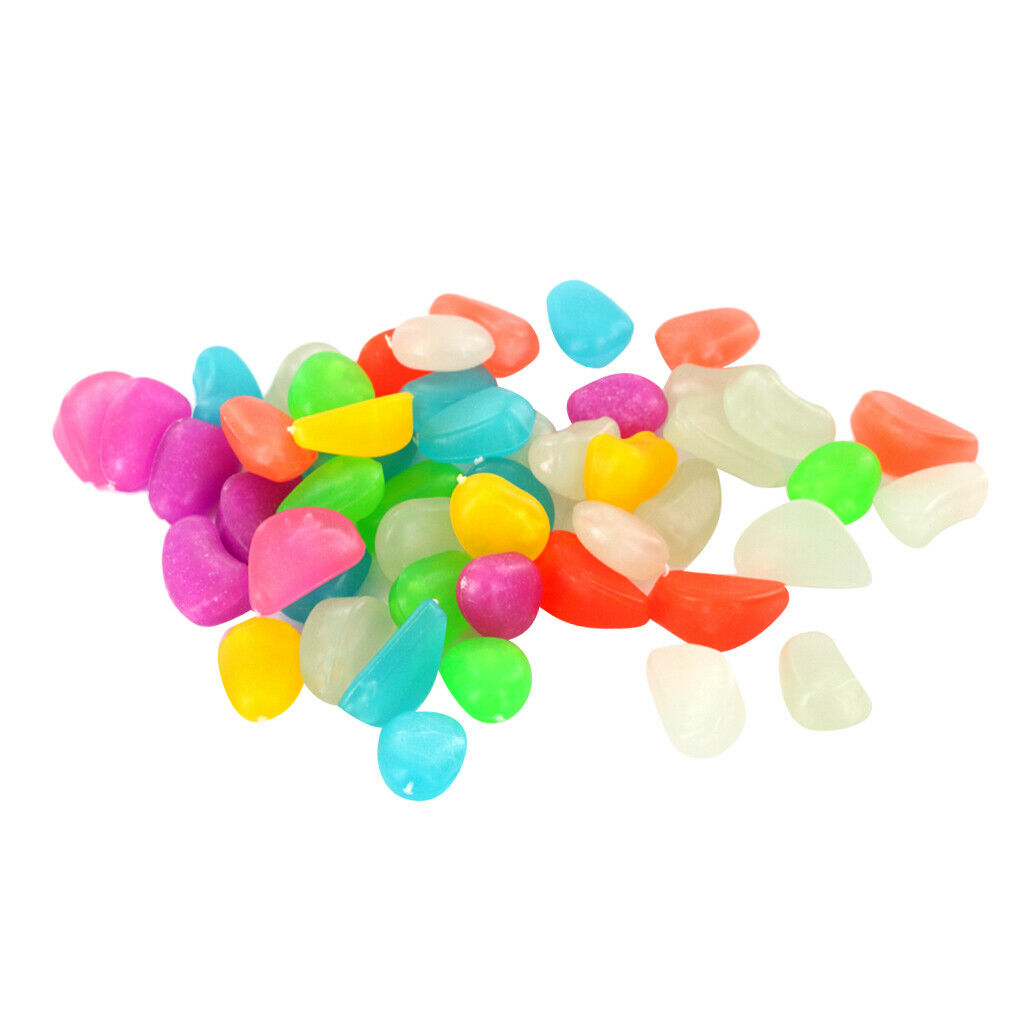 50 x Glow in The Dark Stones, Fish Tank Aquarium Decoration Gravel Rocks for