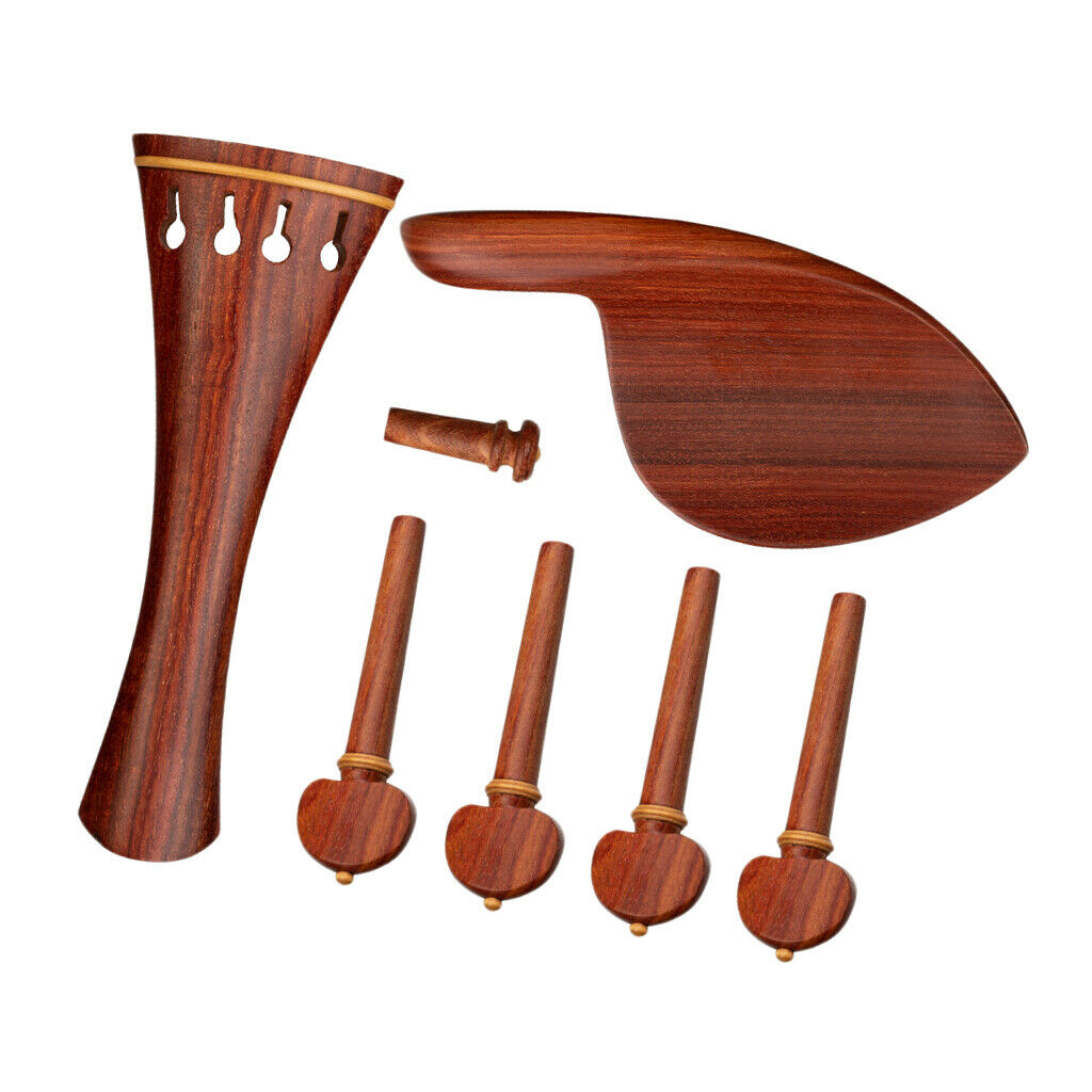 4/4 Violin Fiddle Chinrest Violin DIY Parts Accs Full Set Durable Red Wood