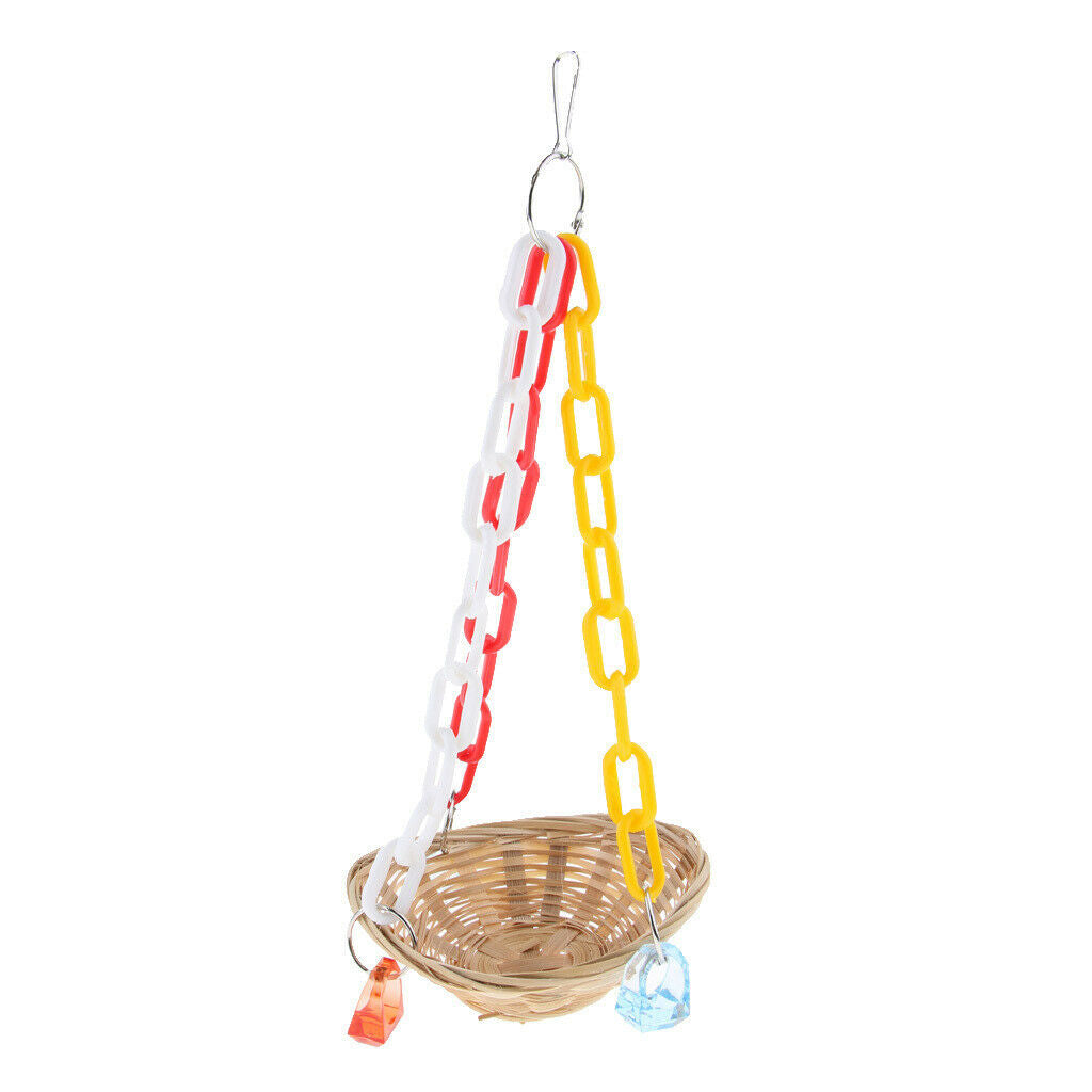 Parakeet Toys ,Bird Cage Accessories Hammock Bird Swing Toys Hanging Perch,Cages
