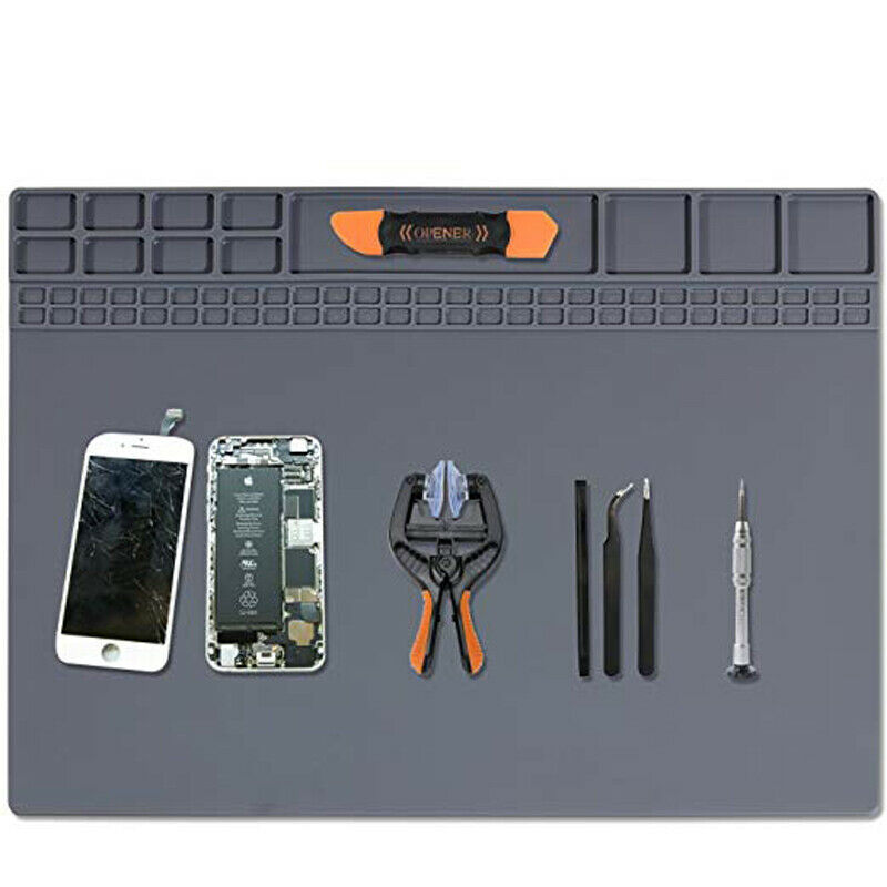 Anti Static Heat 35x25cm Insulation Magnetic Silicone Pad Desk Solder Repair HN