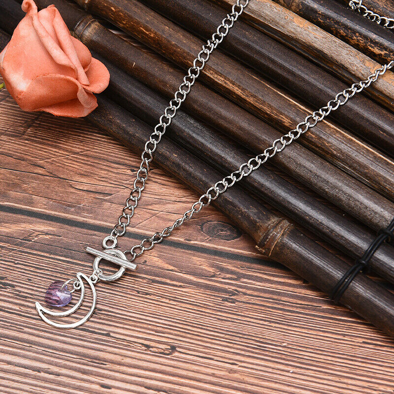 Fashion Love Heart Moon Pendant Choker OT Buckle Neckalce Jewelry Accesso.l8