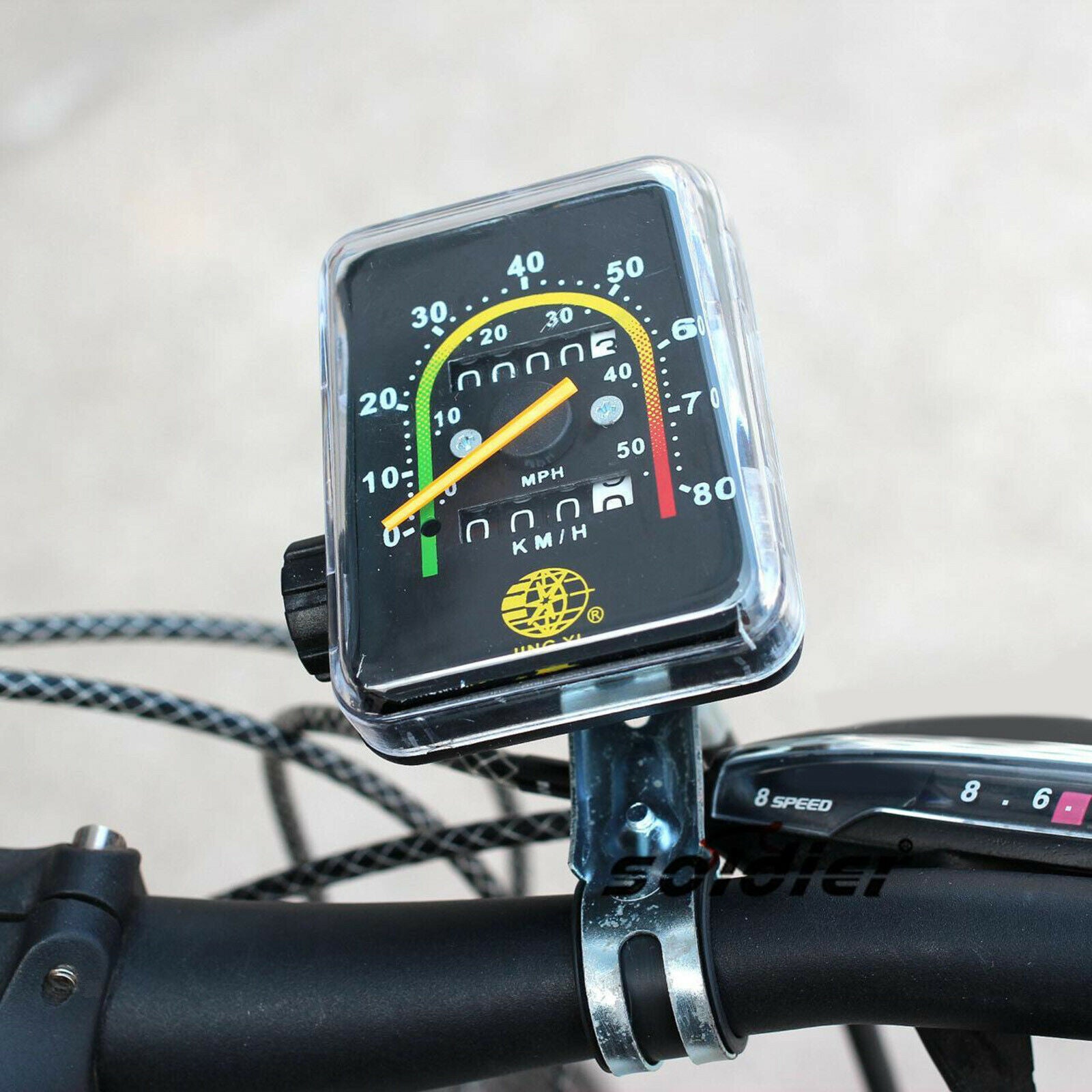 Retro Classic Bicycle Bike Speedometer Analog Mechanical Odometer w/ Hardware