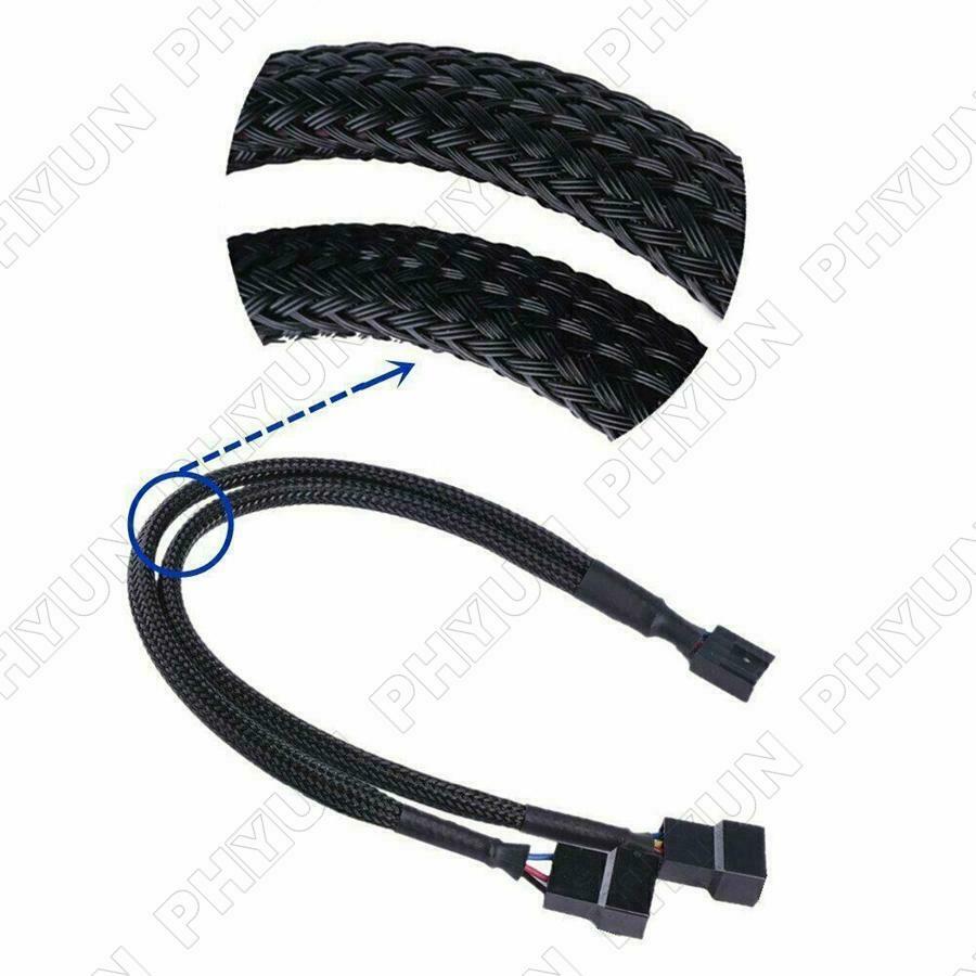 10 Pack 4-Pin PWM to Dual PWM Sleeved Computer Case Fan Power Y-Splitter Cable