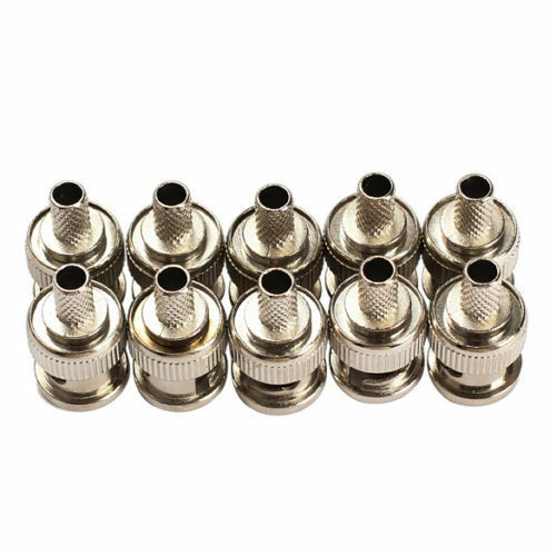 10 x Crimp On BNC Male RG59 Coax Coaxial Connection Adapter For CCTV Cam HF FG