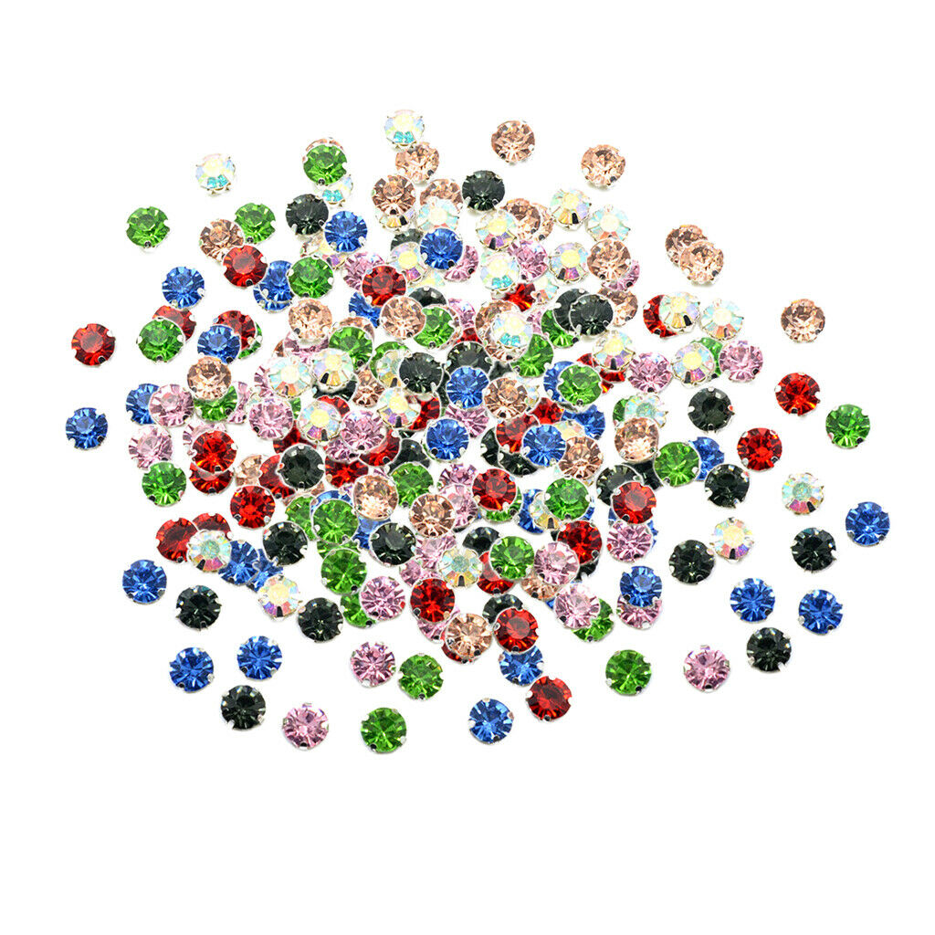50pcs Crystal Sew On Rhinestones Embellishments Scrapbooking Crafts 8mm