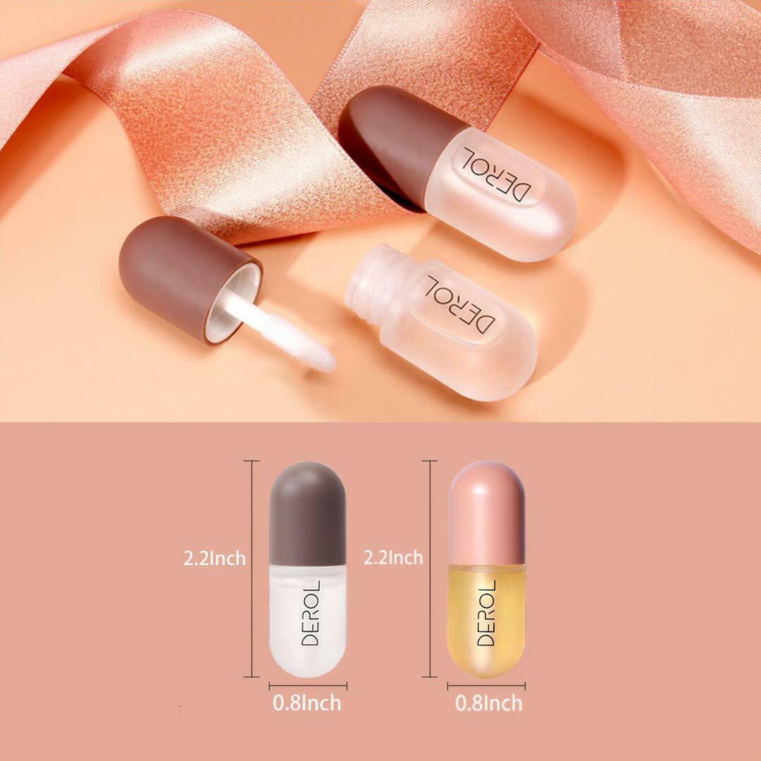 2PCS Natural Lip Plumper Lip Enhancer Lip Plumping Balm Moisturizing Lip Gloss