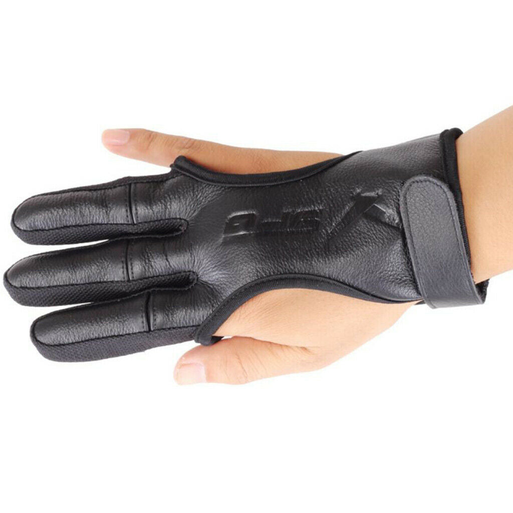Archery 3 Finger Guard Protector Leather Finger Gear Safety Gloves XL