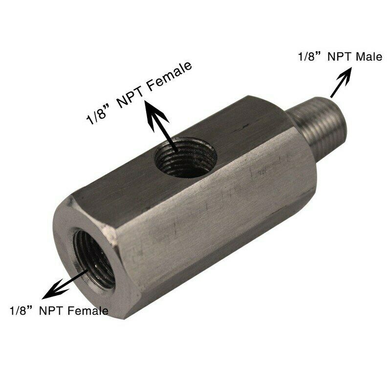 1/8'' NPT Oil pressure sensor Tee to NPT Adapter Turbo Supply Feed Line Meter