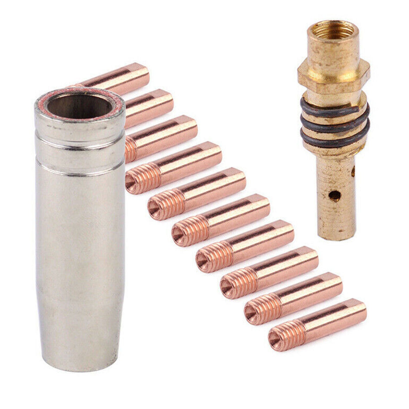 For MB 15AK MIG/MAG Welding Contact Tips 0.8x10mm M6 Gas Nozzle Shroud HS1114