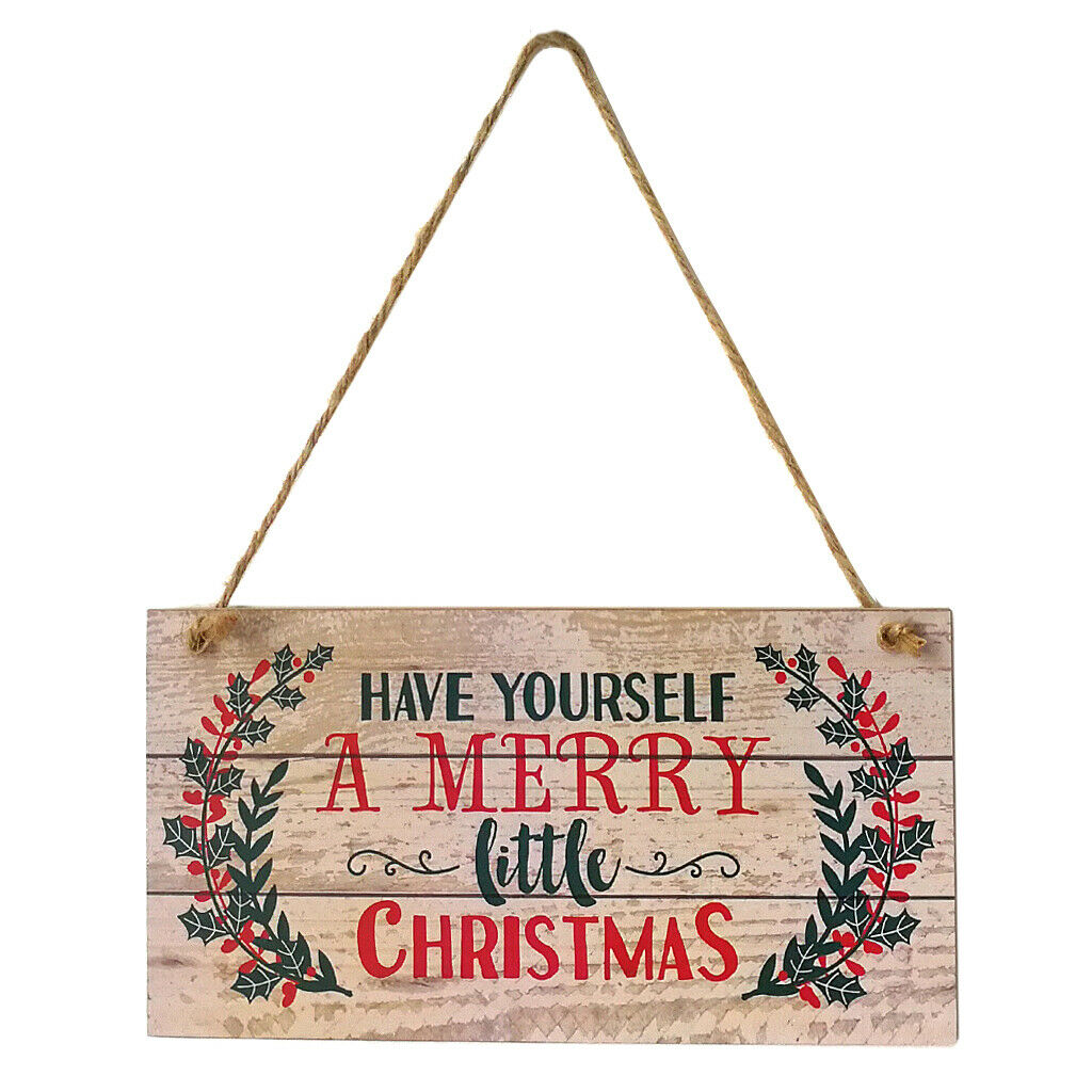 Wooden Plaque Rustic Style Merry Christmas Holidays Greetings Celebrate Sign