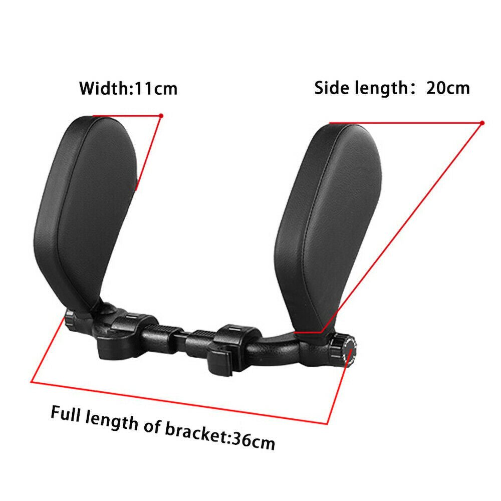 Universal Black PU Leather Car Seat Headrest Foam Pillow Head Neck Rest Cushion